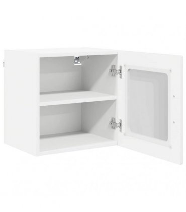 vidaXL Wall Glass Cabinet PORTO High Gloss White 40 x 31 x 40 cm — Model: 1x wall glass cabinet (1 door)