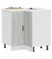vidaXL Kitchen Corner Base Cabinet Porto Grey Sonoma En — Size: 75.5 x 75.5 x 81.5 cm, Model: 1x corner bottom cabinet (2 doors)