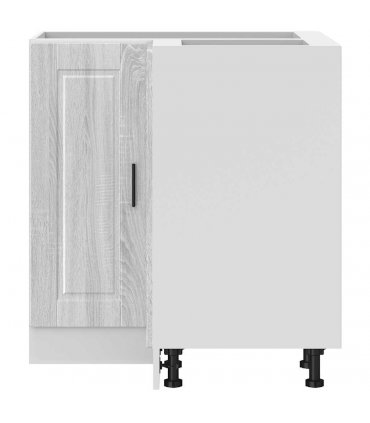 vidaXL Kitchen Corner Base Cabinet Porto Grey Sonoma En — Size: 75.5 x 75.5 x 81.5 cm, Model: 1x corner bottom cabinet (2 doors)