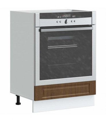vidaXL Oven Cabinet Porto Brown Oak Engineered Wood — Size: 60 x 46 x 81.5 cm, Model: 1x oven cabinet