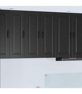 vidaXL Wall Cabinet PORTO 2 pcs Black 30 x 31 x 80 cm Engineered Wood — Model: 2x wall cabinet (1 door)