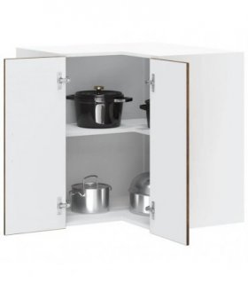 vidaXL Kitchen Wall Corner Cabinet "Porto" Smoked Oak Engineered Wood — Size: 57 x 57 x 60 cm, Model: 1x wall corner cabinet