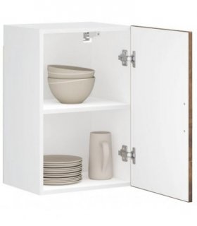 vidaXL Kitchen Wall Cabinet Porto Smoked Oak Engineered Wood — Size: 40 x 31 x 60 cm, Model: 1x wall cabinet (1 door)