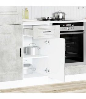 vidaXL Kitchen Base Cabinet Porto Concrete Grey Engineered — Size: 40 x 46 x 81.5 cm, Model: 1x bottom cabinet (1 door 1 drawer)