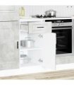 vidaXL Kitchen Base Cabinet Porto Concrete Grey Engineered — Size: 40 x 46 x 81.5 cm, Model: 1x bottom cabinet (1 door 1 drawer)