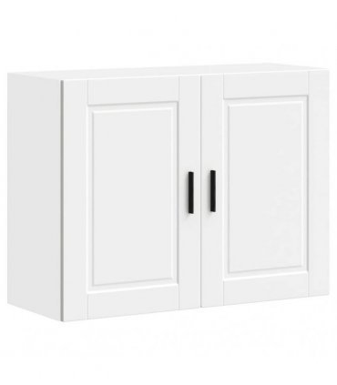 vidaXL Kitchen Wall Cabinet Porto White Engineered Wood — Size: 80 x 31 x 60 cm, Model: 1x wall cabinet (2 doors)