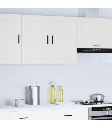 vidaXL Kitchen Wall Cabinet Porto White Engineered Wood — Size: 80 x 31 x 60 cm, Model: 1x wall cabinet (2 doors)