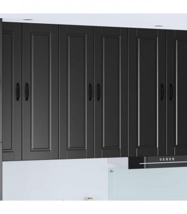vidaXL Wall Cabinet PORTO Black 60 x 31 x 100 cm Engineered Wood — Model: 1x wall cabinet (2 doors)