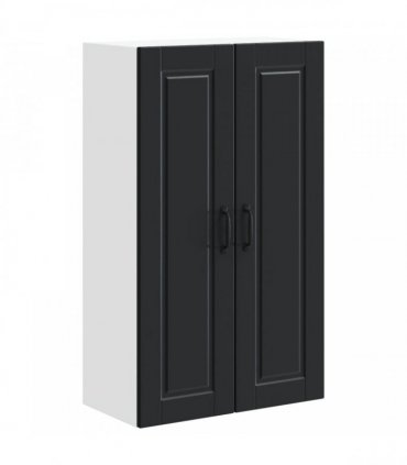 vidaXL Wall Cabinet PORTO Black 60 x 31 x 100 cm Engineered Wood — Model: 1x wall cabinet (2 doors)