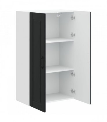 vidaXL Wall Cabinet PORTO Black 60 x 31 x 100 cm Engineered Wood — Model: 1x wall cabinet (2 doors)
