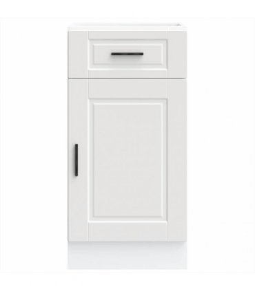 vidaXL Kitchen Base Cabinet Porto White Engineered Wood — Size: 40 x 46 x 81.5 cm, Model: 1x bottom cabinet (1 door 1 drawer)