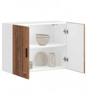 vidaXL Kitchen Wall Cabinet Porto Old Wood Engineered Wood — Size: 80 x 31 x 60 cm, Model: 1x wall cabinet (2 doors)