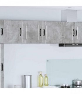 vidaXL Wall Cabinet PORTO 2 pcs Concrete Grey 40 x 31 x 40 cm — Model: 2x wall cabinet (1 door)