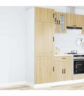 vidaXL Kitchen Cupboard "Porto" Sonoma Oak Engineered Wood — Size: 60 x 57 x 207 cm, Model: 1x cupboard