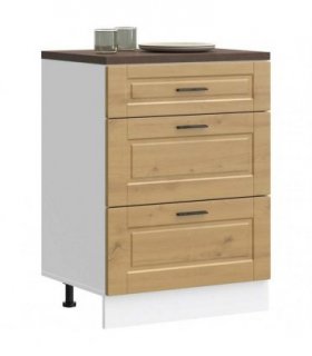 vidaXL Kitchen Base Cabinet Porto Artisan Oak Engineered Wood — Size: 60 x 46 x 81.5 cm, Model: 1x bottom cabinet (3 drawers)