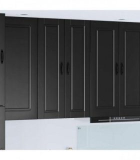 vidaXL Wall Cabinet PORTO Black 30 x 31 x 100 cm Engineered Wood — Model: 1x wall cabinet (1 door)