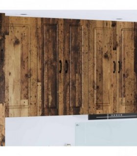 vidaXL Wall Cabinet PORTO Old Wood 30 x 31 x 100 cm Engineered Wood — Model: 1x wall cabinet (1 door)