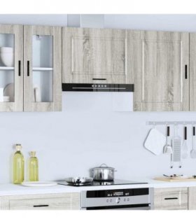 vidaXL Kitchen Wall Cabinet Porto Grey Sonoma Engineered Wood — Size: 60 x 31 x 40 cm, Model: 1x wall cabinet (1 flap door)