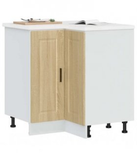 vidaXL Kitchen Corner Base Cabinet Porto Sonoma Oak Eng — Size: 75.5 x 75.5 x 81.5 cm, Model: 1x corner bottom cabinet (2 doors)