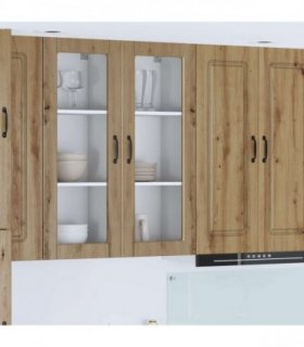 vidaXL Wall Glass Cabinet PORTO Artisan Oak 40 x 31 x 100 cm — Model: 1x wall glass cabinet (1 door)