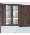 vidaXL Wall Glass Cabinet PORTO Brown Oak 40 x 31 x 100 cm — Model: 1x wall glass cabinet (1 door)