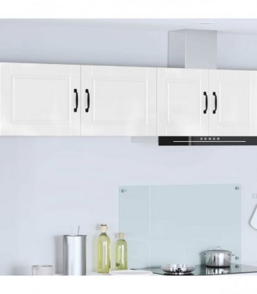 vidaXL Wall Cabinet PORTO 2 pcs High Gloss White 50 x 31 x 40 cm — Model: 2x wall cabinet (1 door)