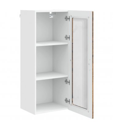 vidaXL Wall Glass Cabinet PORTO Old Wood 40 x 31 x 100 cm — Model: 1x wall glass cabinet (1 door)