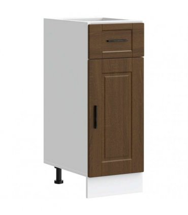 vidaXL Kitchen Base Cabinet Porto Brown Oak Engineered Woo — Size: 30 x 46 x 81.5 cm, Model: 1x bottom cabinet (1 door 1 drawer)