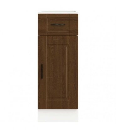 vidaXL Kitchen Base Cabinet Porto Brown Oak Engineered Woo — Size: 30 x 46 x 81.5 cm, Model: 1x bottom cabinet (1 door 1 drawer)