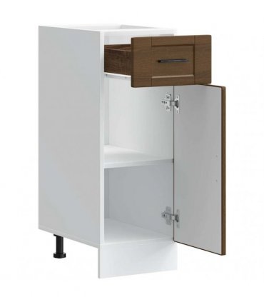 vidaXL Kitchen Base Cabinet Porto Brown Oak Engineered Woo — Size: 30 x 46 x 81.5 cm, Model: 1x bottom cabinet (1 door 1 drawer)
