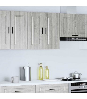 vidaXL Kitchen Wall Cabinet Porto Grey Sonoma Engineered Wood — Size: 60 x 31 x 60 cm, Model: 1x wall cabinet (2 doors)