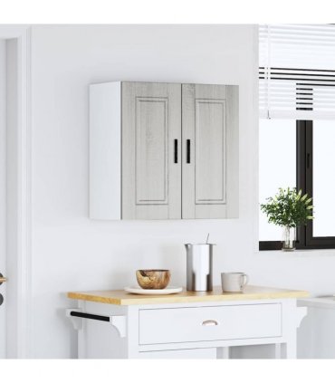 vidaXL Kitchen Wall Cabinet Porto Grey Sonoma Engineered Wood — Size: 60 x 31 x 60 cm, Model: 1x wall cabinet (2 doors)