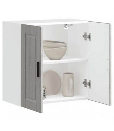 vidaXL Kitchen Wall Cabinet Porto Grey Sonoma Engineered Wood — Size: 60 x 31 x 60 cm, Model: 1x wall cabinet (2 doors)