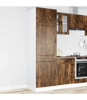 vidaXL Kitchen Cupboard "Porto" Smoked Oak Engineered Wood — Size: 60 x 57 x 207 cm, Model: 1x cupboard