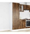 vidaXL Kitchen Cupboard "Porto" Smoked Oak Engineered Wood — Size: 60 x 57 x 207 cm, Model: 1x cupboard