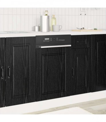 vidaXL Dishwasher Panel PORTO Black Oak 45 x 1.5 x 57 cm — Size: 45 x 1.5 x 67 cm, Model: 1x dishwasher panel
