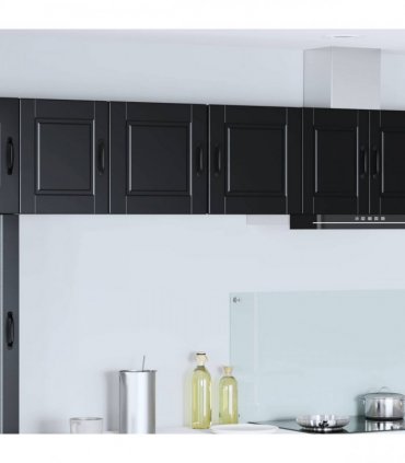vidaXL Wall Cabinet PORTO 2 pcs Black 40 x 31 x 40 cm Engineered Wood — Model: 2x wall cabinet (1 door)
