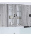 vidaXL Wall Glass Cabinet PORTO Grey Sonoma 80 x 31 x 100 cm — Model: 1x wall glass cabinet (2 doors)