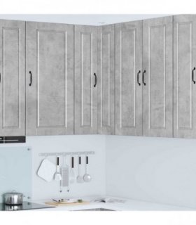 vidaXL Wall Corner Cabinet PORTO Concrete Grey 57 x 57 x 100 cm — Model: 1x wall corner cabinet