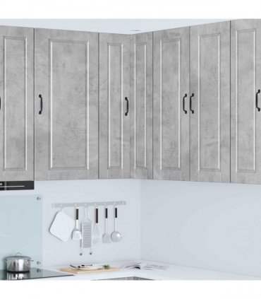 vidaXL Wall Corner Cabinet PORTO Concrete Grey 57 x 57 x 100 cm — Model: 1x wall corner cabinet