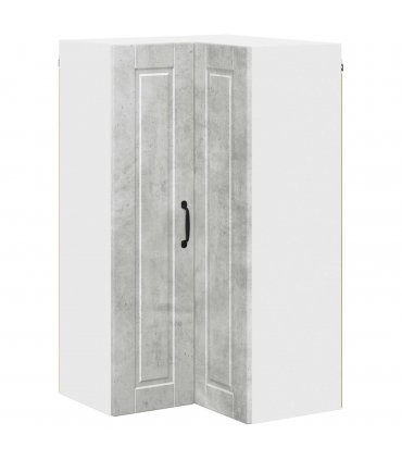 vidaXL Wall Corner Cabinet PORTO Concrete Grey 57 x 57 x 100 cm — Model: 1x wall corner cabinet