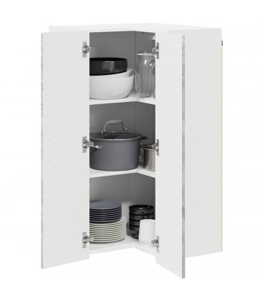vidaXL Wall Corner Cabinet PORTO Concrete Grey 57 x 57 x 100 cm — Model: 1x wall corner cabinet