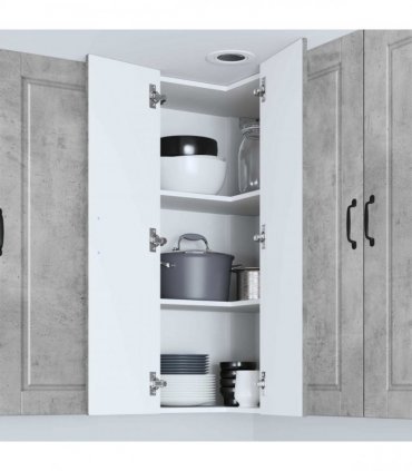 vidaXL Wall Corner Cabinet PORTO Concrete Grey 57 x 57 x 100 cm — Model: 1x wall corner cabinet