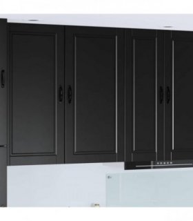 vidaXL Wall Cabinet PORTO Black 50 x 31 x 100 cm Engineered Wood — Model: 1x wall cabinet (1 door)