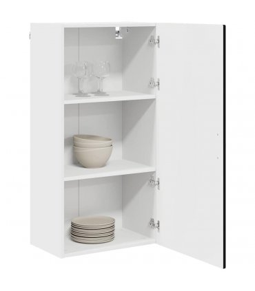 vidaXL Wall Cabinet PORTO Black 50 x 31 x 100 cm Engineered Wood — Model: 1x wall cabinet (1 door)