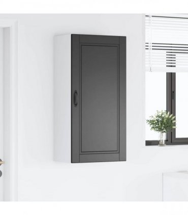 vidaXL Wall Cabinet PORTO Black 50 x 31 x 100 cm Engineered Wood — Model: 1x wall cabinet (1 door)