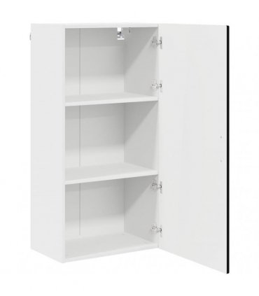 vidaXL Wall Cabinet PORTO Black 50 x 31 x 100 cm Engineered Wood — Model: 1x wall cabinet (1 door)