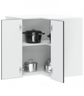 vidaXL Kitchen Wall Corner Cabinet "Porto" Black Engineered Wood — Size: 57 x 57 x 60 cm, Model: 1x wall corner cabinet
