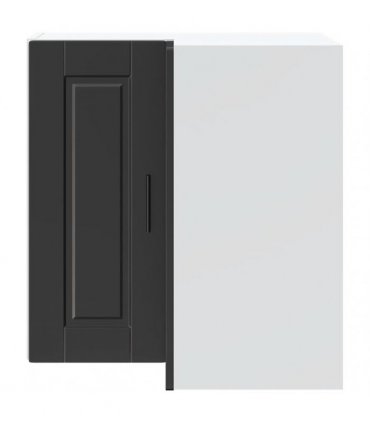vidaXL Kitchen Wall Corner Cabinet "Porto" Black Engineered Wood — Size: 57 x 57 x 60 cm, Model: 1x wall corner cabinet