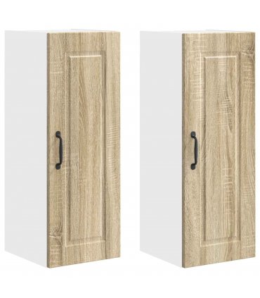 vidaXL Wall Cabinet PORTO 2 pcs Sonoma Oak 30 x 31 x 80 cm — Model: 2x wall cabinet (1 door)